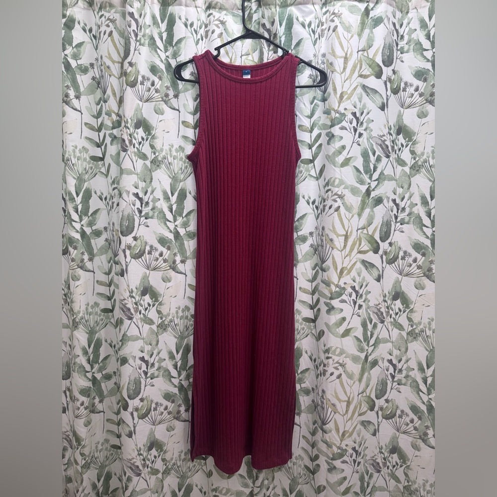 Old Navy deep red Sleeveless Midi Dress